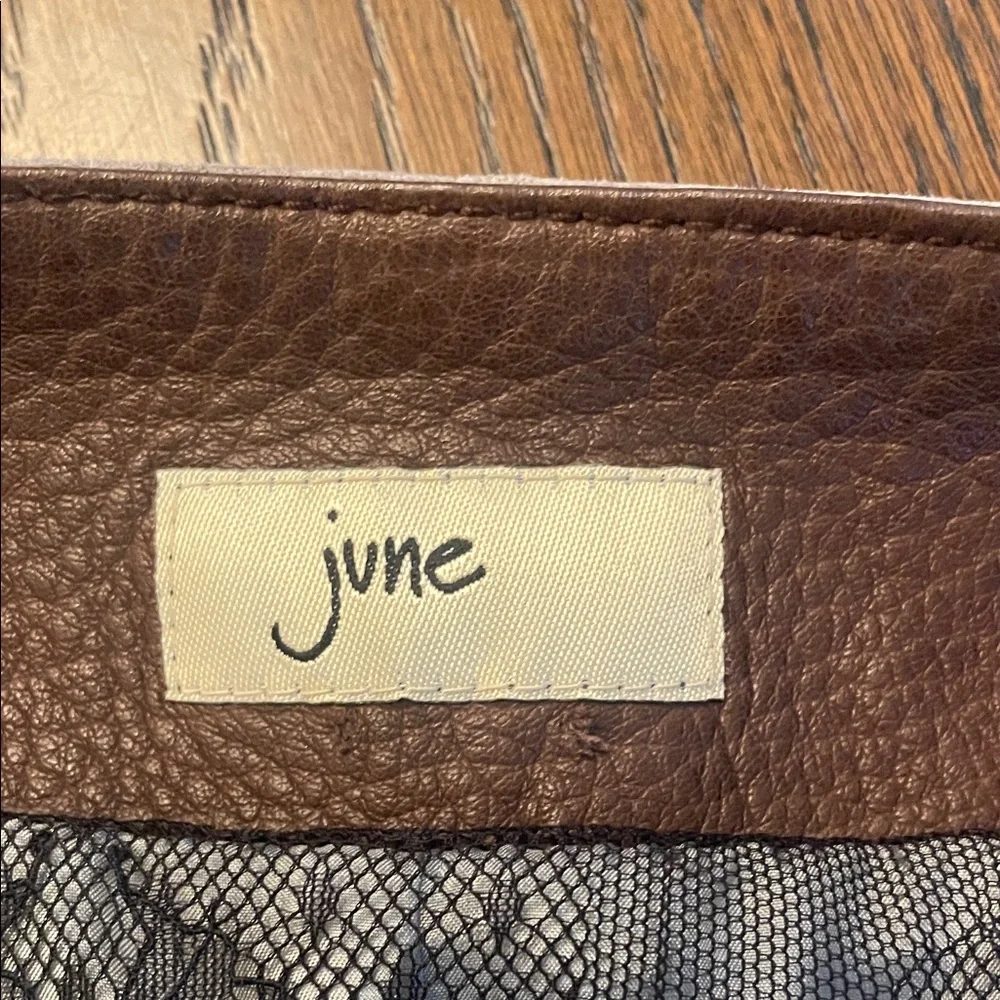 Vintage Gray Suede and Brown Leather Vest with Inside Lace Detail - Picture 5 of 5